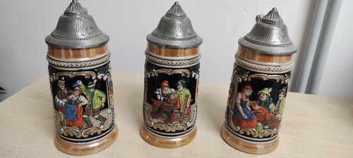 Bierkrüge mit zinn deckel - bierkrüge,