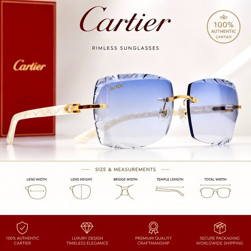 Cartier randlose sonnenbrille - cartier,