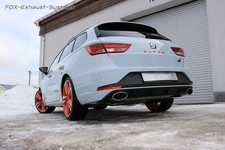  Edelstahl Duplex Racing-Anlage ab Kat Seat Leon ST 5F Cupra für Rieger Heck