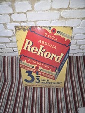 Antikes Werbeschild 1920er Blechschild 70cm X 50cm Abdulla Rekord Zigaretten