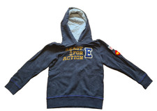 Größe 128 / 134: dunkelblauer Hoodie / Kapuzenpullover mit Flamme, Esprit