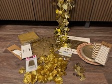 Nr. 131 Geburtstags-Set gold - Girlande, Streudeko, Pappteller, Servietten