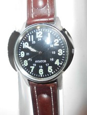 AVIATOR --Armbanduhr--Echt Lederarmband--Hersteller unbekannt --aus Gewinn--