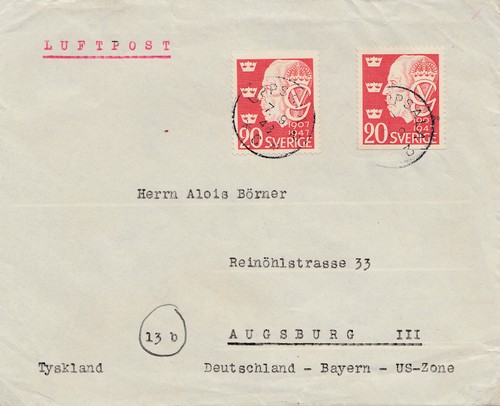 Schweden 1948 luftpost - schweden:,