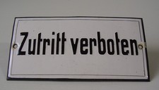 Antikes seltenes Emaile Schild