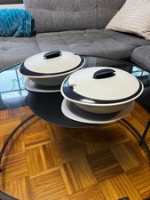 2x Tupperware Thermo Duo 2,1 l  blau beige Warmhalteschüssel