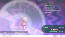 Legendäre Pokéball Plus Mew Lvl 100  6 Dv/Ev Max Pokémon Let‘s Go Pikachu/Evoli