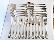 12 Personen Fischbesteck Deetjen versilbert, wie neu