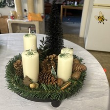 Adventskranz Künstlich schwarz Weihnachtsdeko Kerzen Weihnachtsdekoration