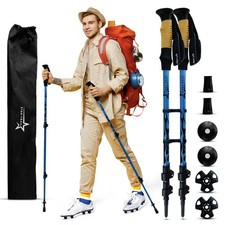 STAR-TRAIL™ Trekking-/Wanderstöcke ~ leichtes 7075 Aluminium ~ Tragetasche ~ HELLBLAU