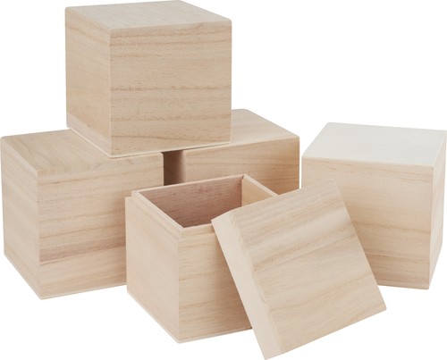 Vbs 5er pack holzbox würfel - 5er-pack,