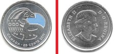 25 CENTS CANADA ???? ORCA whale 2011 coloured Queen Elizabeth II