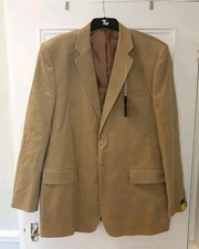 Cedarwood State Herren Cord Blazer Jacke Mantel Beige 44 Inch Lang Brandneu