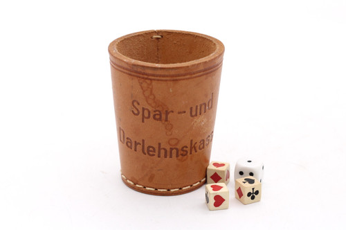 Würfelbecher aus leder spar - aus,