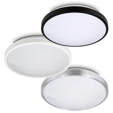 LED Deckenleuchte E27 rund schwarz beige Küche Flur Wohnzimmer Deckenlampe Romi