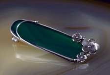 Brosche Silber Sterling Achat