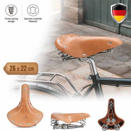 Retro rindsleder fahrradsattel - retro,