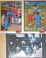 3 schöne Jeans Werbe-Plakate, Levi´s und Mustang, ca.1980