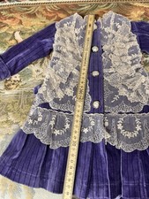 Velvet dress for 62-67 cm antique doll, robe velours poupeé,Samtkleid antike pup