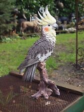 Nymphensittich Kakadu Deko Figur lebensecht Papagei 40cm Gartenfigur Hotant NEU
