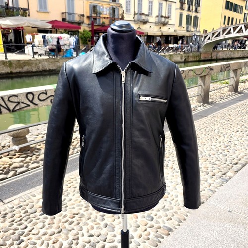 Herren lederjacke moto - moto, schwarz