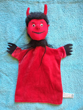 Handpuppe freundlicher Teufel, aus Stoff, Kersa, gebraucht, alt, ca. 33cm groß