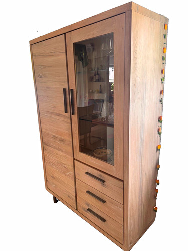 Geschirrschrank massive eiche - geschirrschrank,