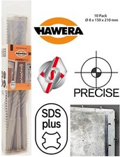 10 x SDS plus Hammerbohrer Betonbohrer Hawera Bosch Set Ø 8 mm L 150 - 210 mm