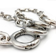 Bondage Fesseln Fußfessel Zehenfessel Edelstahl Manschetten Kette Sklave BDSM DE