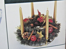 Weihnachten/Advent Kerzen-KRANZ "TCM" für 4 Tafelkerzen - ⌀ 24cm - Messing,Glanz