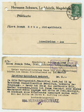93299 - Postkarte Hermann Schwarz, Lackfabrik - Magdeburg 14.4.1927 