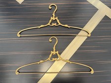 2x Messing Kleiderbügel Vintage Massiv Hochwertige Bügel