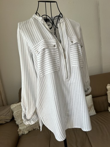 Boho bluse weiß gestreift - bluse,