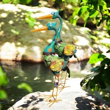 Gartenfiguren große Tiere - 2er Set Kraniche handgefertigt wetterfest 80cm