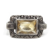 Art Deco Ring Silber - Citrin