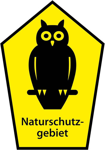 Schild naturschutzgebiet eule - schild, "naturschutzgebiet/eule