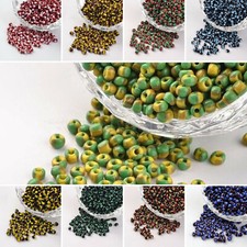 Perlen 2mm 2-farbig bunt