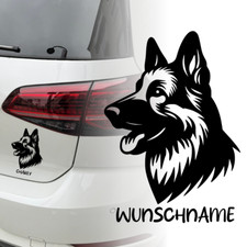 Auto Aufkleber | Deutscher Schäferhund | Personalisiert Wunschname Sticker 296