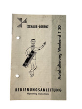 Vintage Original Bedienungsanleitung Autohalterung T30 Weekend Schaub-Lorenz