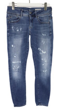 G-Star Lynn Mid Skinny Ankle Jeans Damen W30 L28 Distressed Blau Whiskers Zip