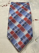 NEU Hochwertige Krawatte ANTONIO Weiß Blau Rot gemustert schöne Farben / Muster