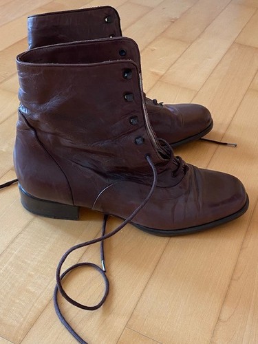 Leder stiefeletten braun - braun, gr