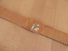 °°°chicer,elastischer Gürtel-75 cm lang,4,5 cm breit°°°goldfarbig, Schuppendekor