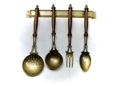 Vintage Messing/Holz Besteck 5