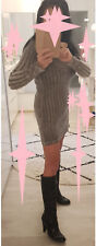 CONTAINER Strick Kleid Langarm Spitze 30% Mohair*Grau* XS/S*