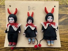 3 antike Kestner Googlys Googlies auf Musterkarte