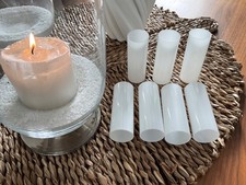 7 Kronleuchter- Hülsen aus weißem Glas von einem antiken französischen Kronleuch