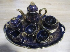 Vintage Porzellan Kaffee/Teeservice Kobalt Blau, Mokkaservice