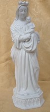Madonna Bisquitporzellan weiß um 1880 36 cm Heiligenfigur