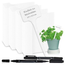 200x Pflanzschilder mit 2x Dual-Tip Marker - Steck-Etiketten 15 cm für Zimmer,